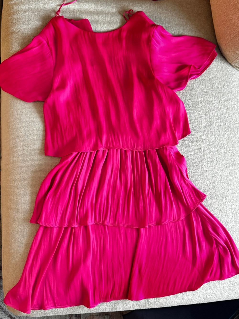 Zara Fuchsia Tiered Mini Dress